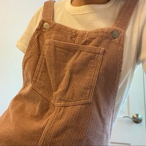 dusty pink overall dress from TOP SHOP